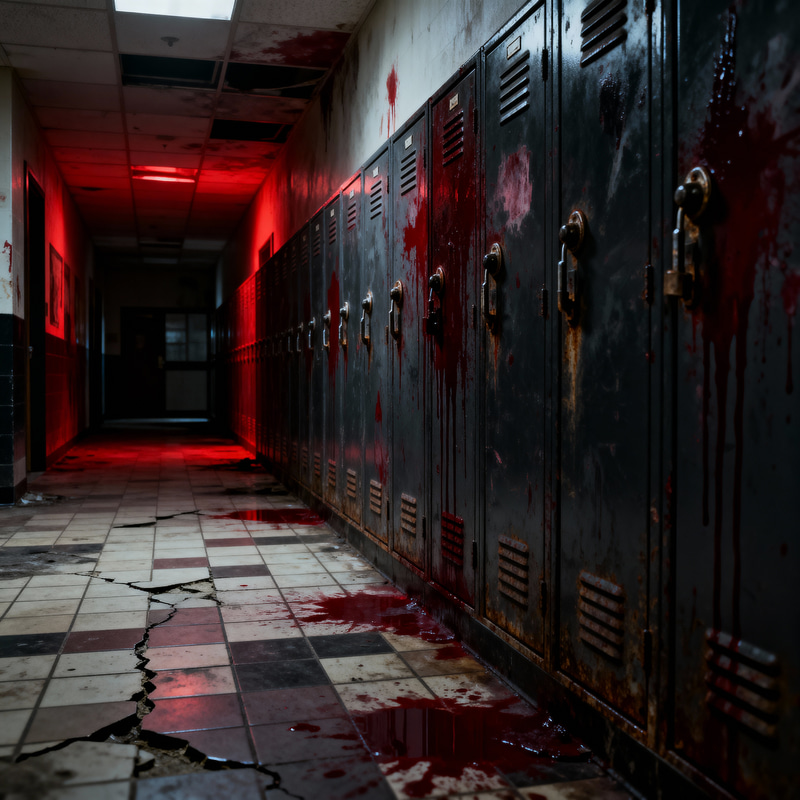 Creepy Dark Horror Scene with Blood Creepy Dark Horror Scene with Blood