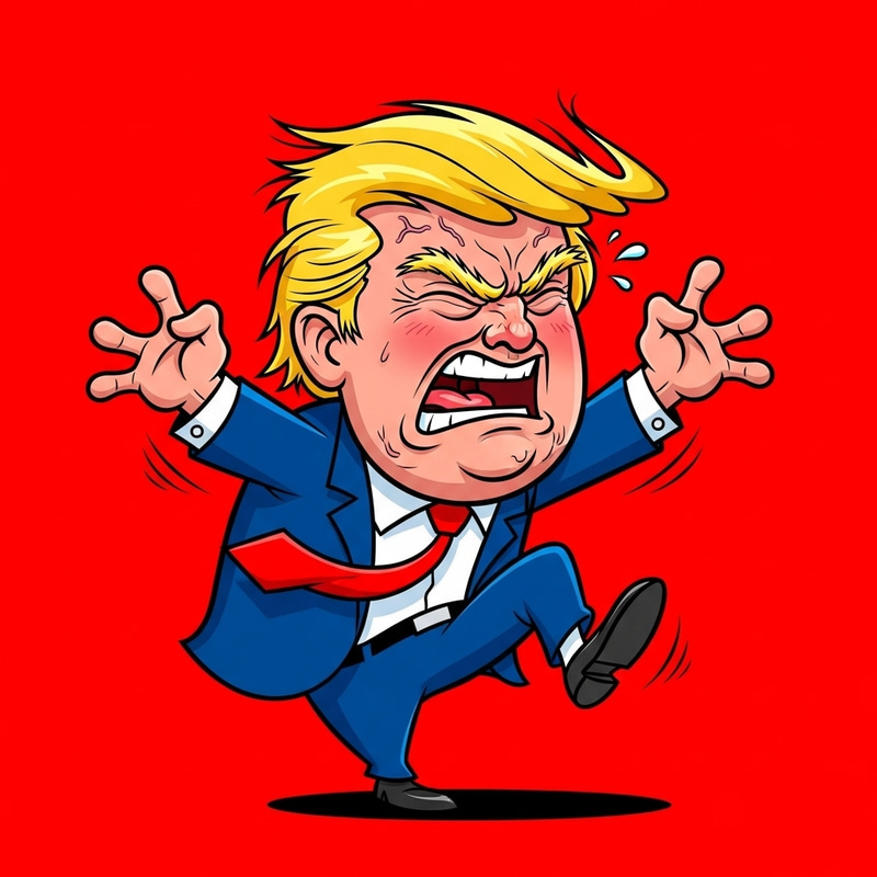 Angry Donald Trump Cartoon - Humorous Artwork Angry Donald Trump Cartoon - Humorous Artwork
