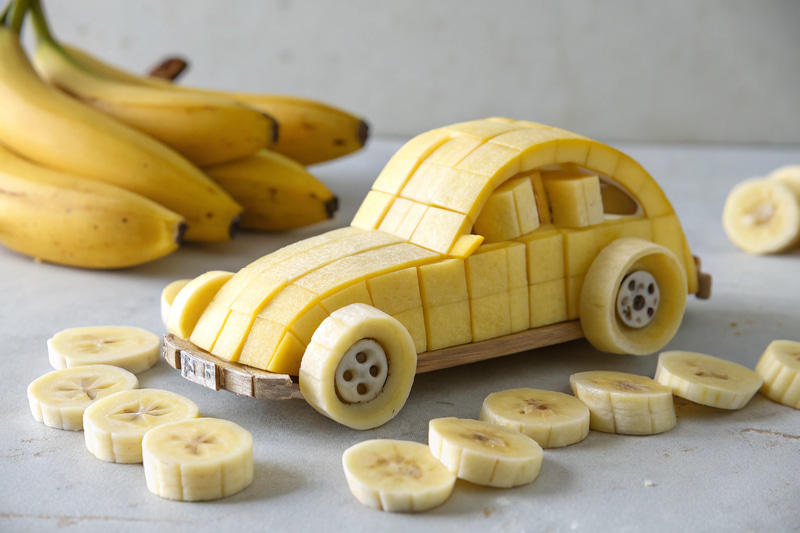 Banana Car: A Creative Fruit Art Piece Banana Car: A Creative Fruit Art Piece