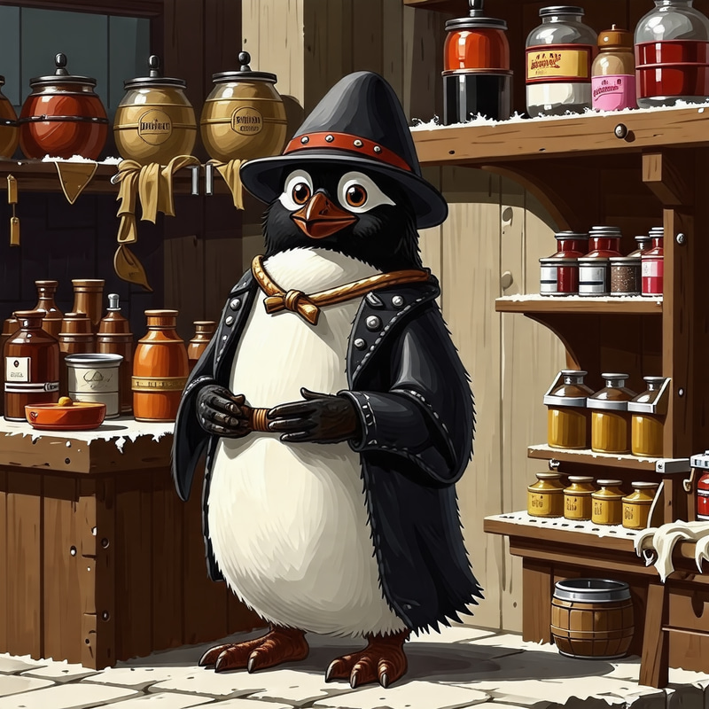 Penguin Medieval Shopkeeper - Unique Online Store Penguin Medieval Shopkeeper - Unique Online Store