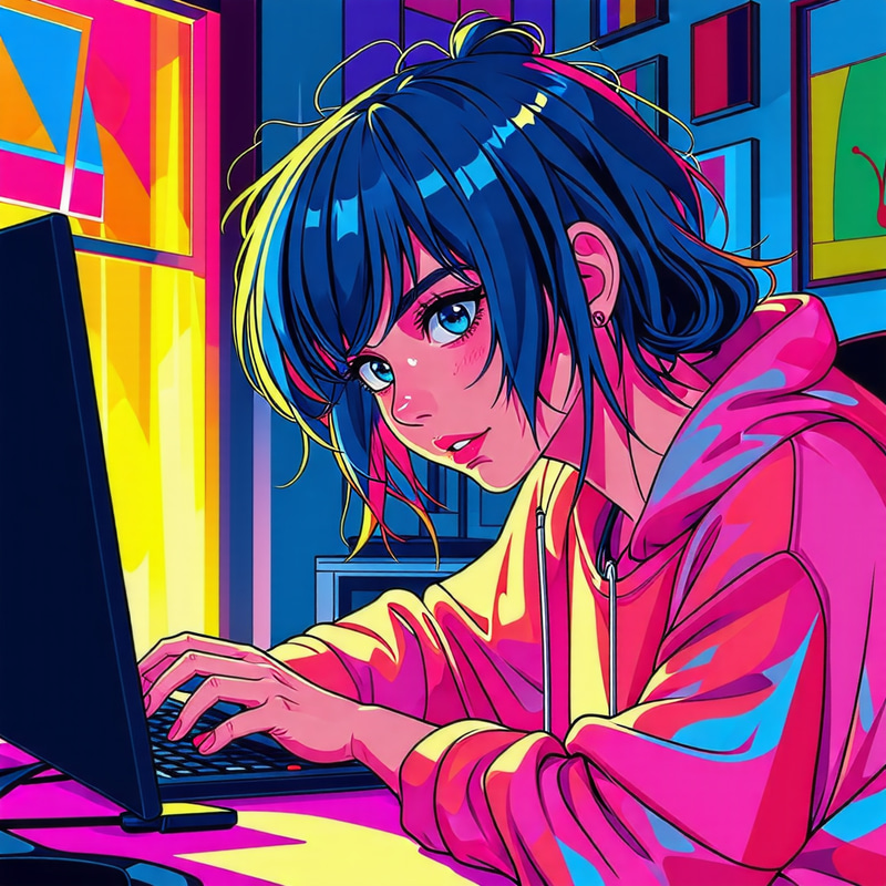 Anime Enthusiast Immersed in Vibrant Manga Art | Website Anime Enthusiast Immersed in Vibrant Manga Art | Website