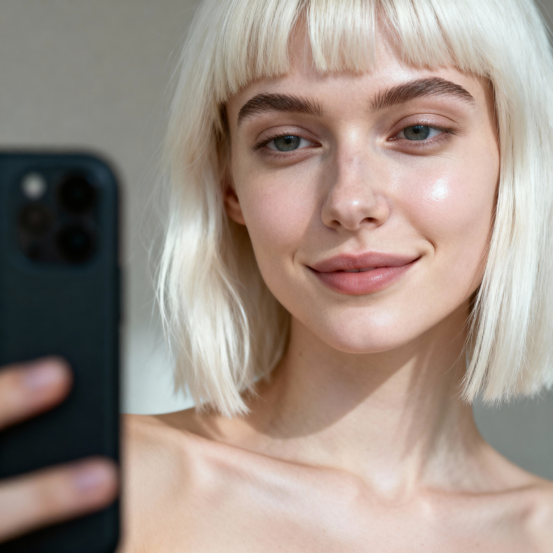 Natural Beauty: European Woman's Selfie