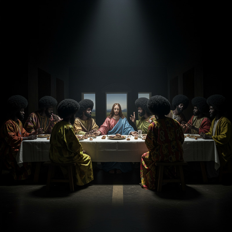 Black Version of The Last Supper Art Black Version of The Last Supper Art