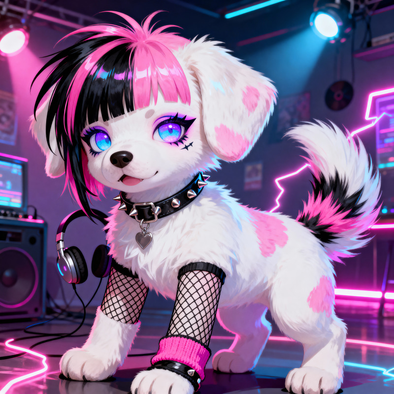 Punk Scene Queen Puppy Girl: A Neon Fursona Punk Scene Queen Puppy Girl: A Neon Fursona
