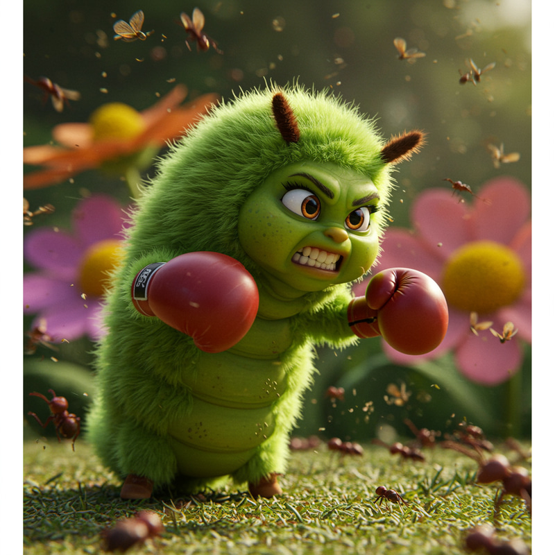Boxing Caterpillar: A Fierce Green Champion Boxing Caterpillar: A Fierce Green Champion