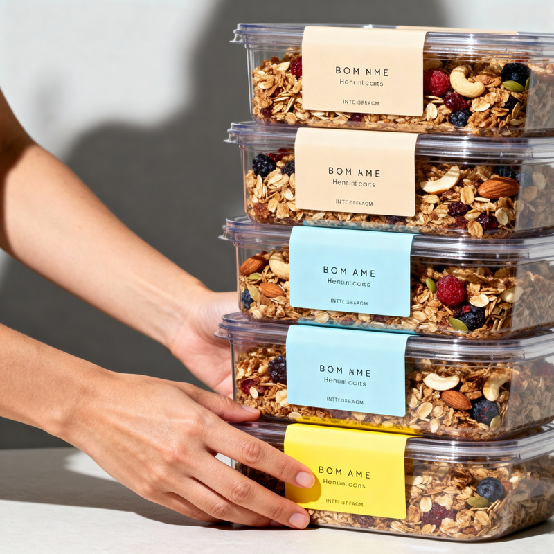 Homemade Granola Stack - Minimalist Product Photo