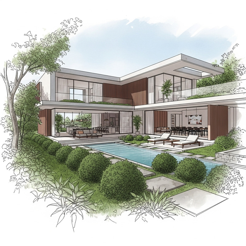 Artistic Impression of Modern House Villa Artistic Impression of Modern House Villa