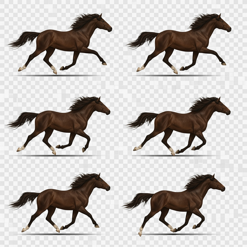 Running Horse Sprite Sheet for Games