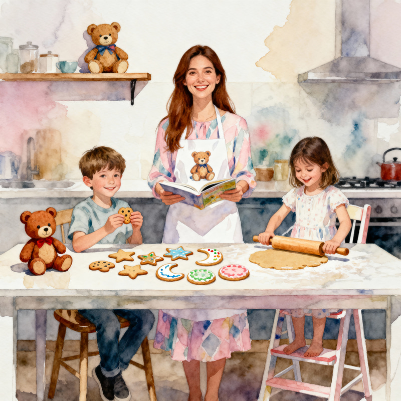 Cozy Kitchen Moments with Kids and Cookies Cozy Kitchen Moments with Kids and Cookies