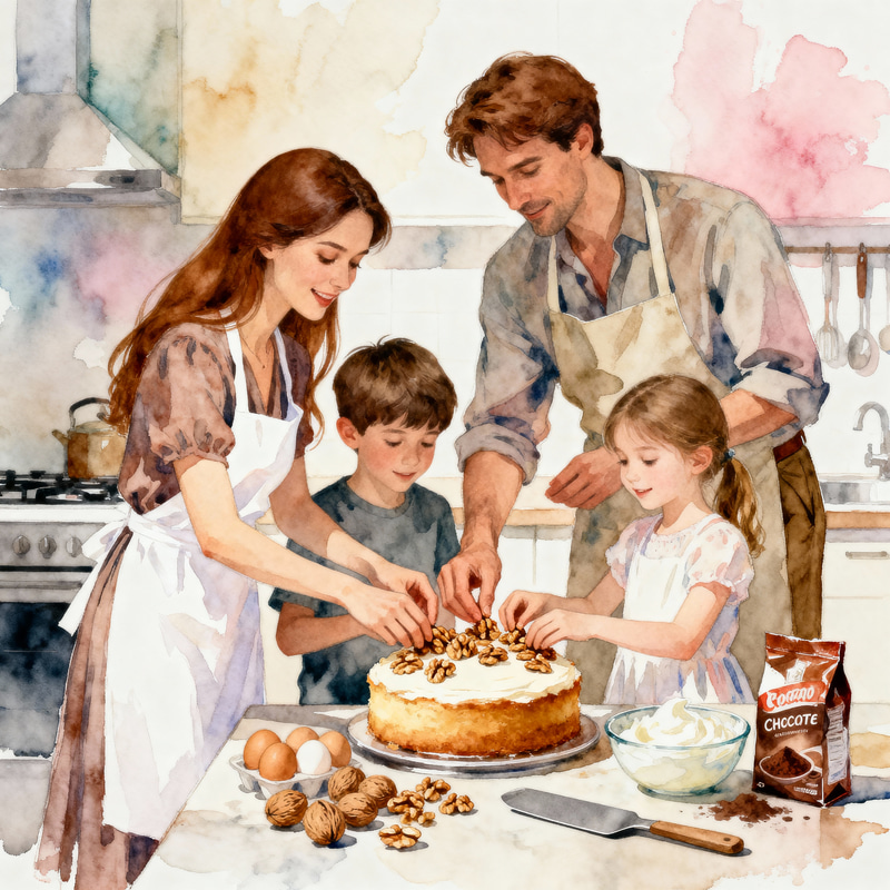 Warm Family Gathering in a Cozy Kitchen Warm Family Gathering in a Cozy Kitchen