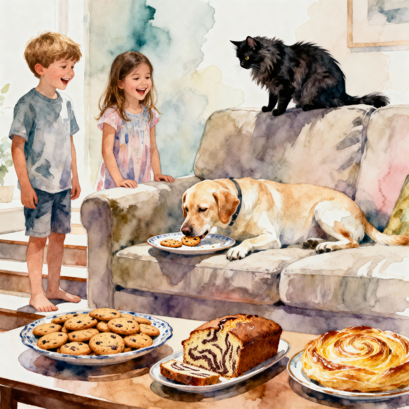 Joyful Living Room Moments with Kids and Pets Joyful Living Room Moments with Kids and Pets