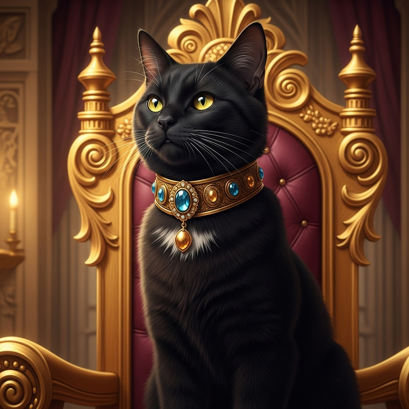 Regal Queen Cat - Majestic Feline Portrait Regal Queen Cat - Majestic Feline Portrait