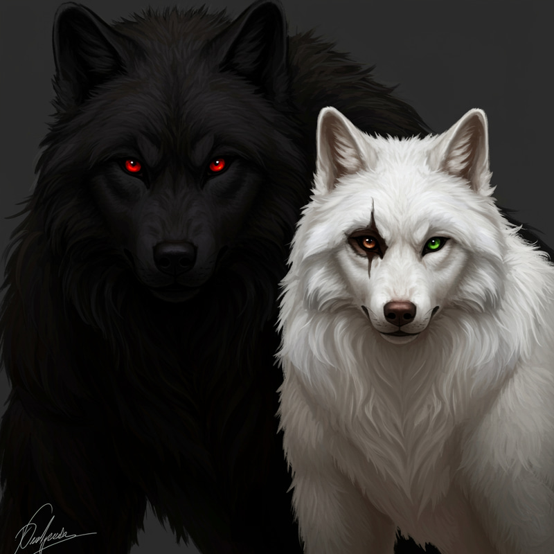 Stunning Werewolves: Alpha Male & Unique Female Stunning Werewolves: Alpha Male & Unique Female