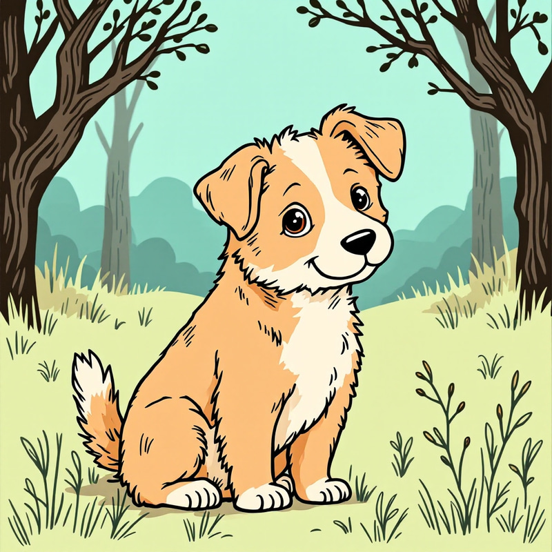 Charming Dog Illustration for Children's Books Charming Dog Illustration for Children's Books