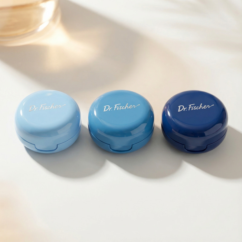 Elegant Blue Lip Balm Jars by Dr. Fischer