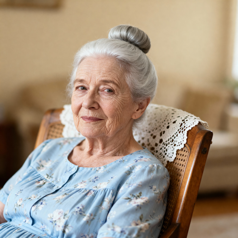 White Old Lady - Timeless Elegance and Wisdom