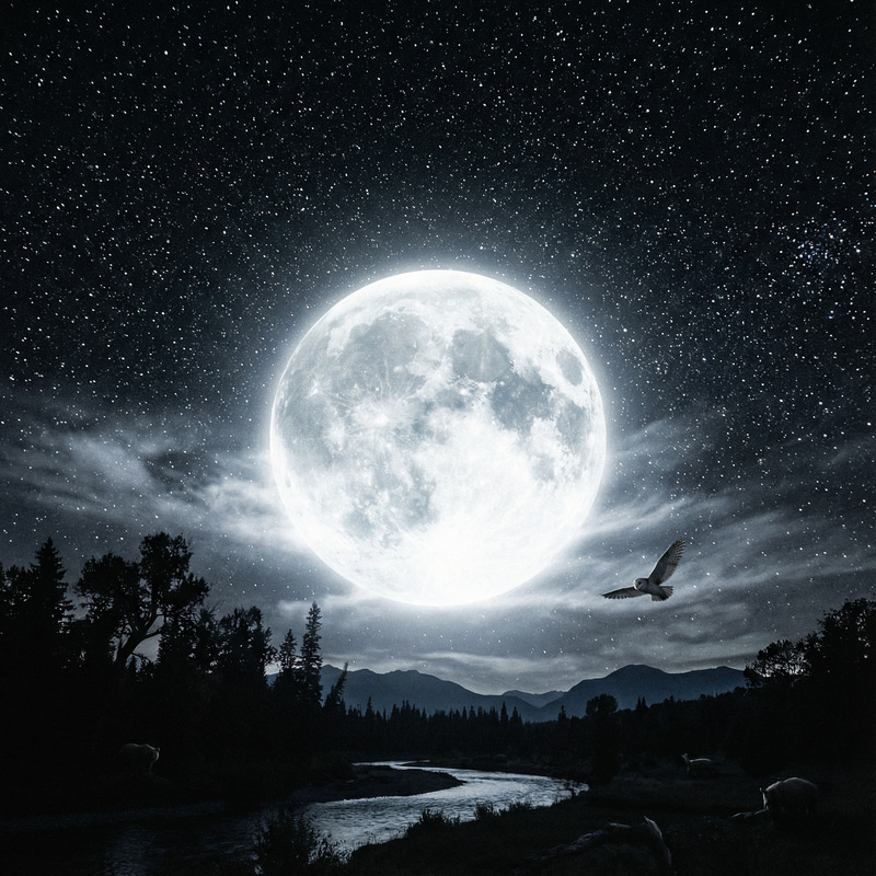 Luminous Moon in a Serene Night Sky