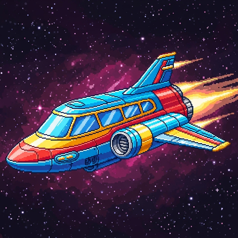 Retro 2D Space Ship Sprite Design Retro 2D Space Ship Sprite Design