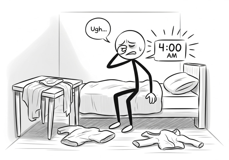 Stickman Waking Up at 4 AM in a Messy Room Stickman Waking Up at 4 AM in a Messy Room