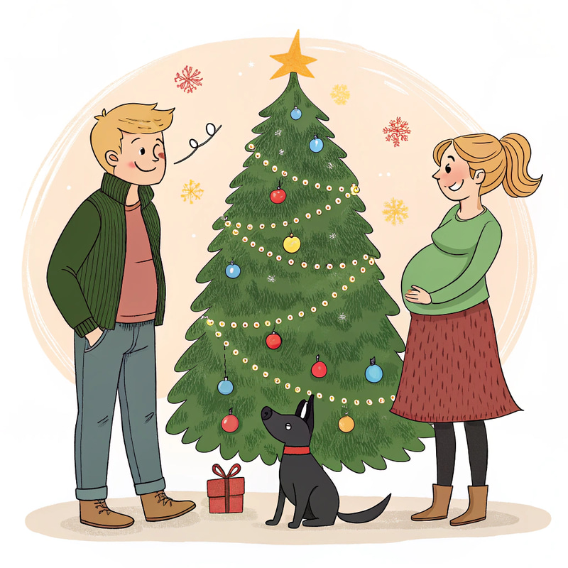 Cartoon Family Christmas Cheer Cartoon Family Christmas Cheer