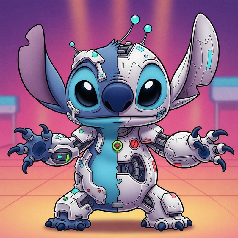 Stitch and Idefix Fusion - Unique Character Design