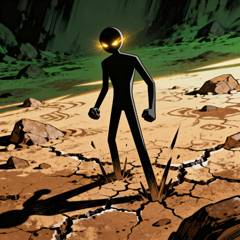 Powerful Awakened Earth Stickman Character
