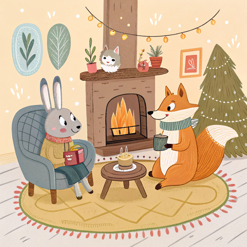 Cozy Cartoon Animal Friends at Home Cozy Cartoon Animal Friends at Home