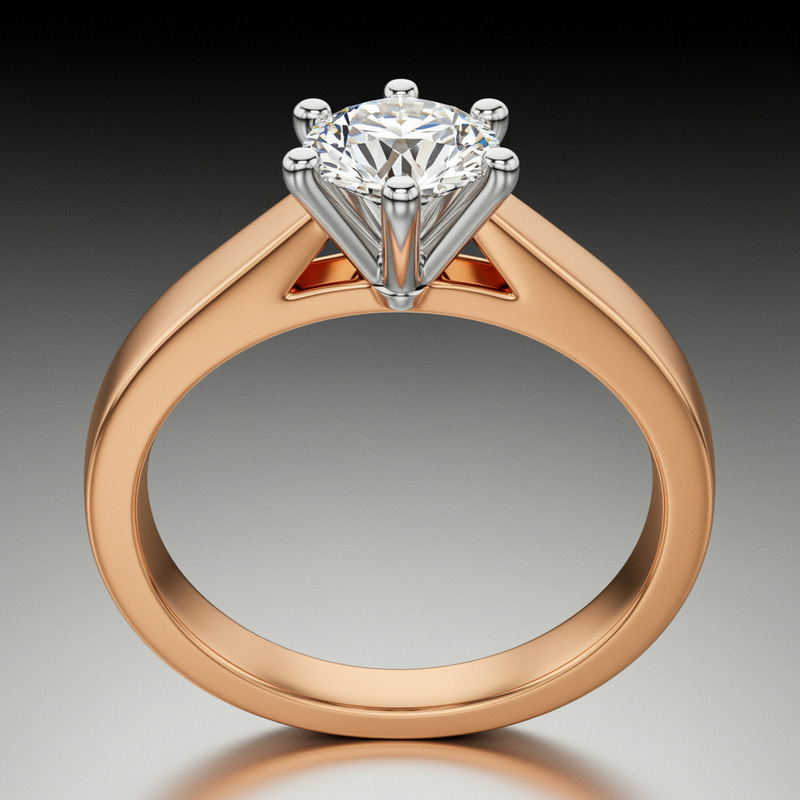 Elegant Rose Gold Engagement Ring with Solitaire Diamond Elegant Rose Gold Engagement Ring with Solitaire Diamond