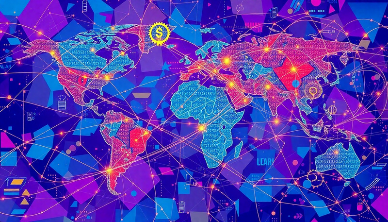 Abstract Global Supply Chains & Tariffs Illustration Abstract Global Supply Chains & Tariffs Illustration