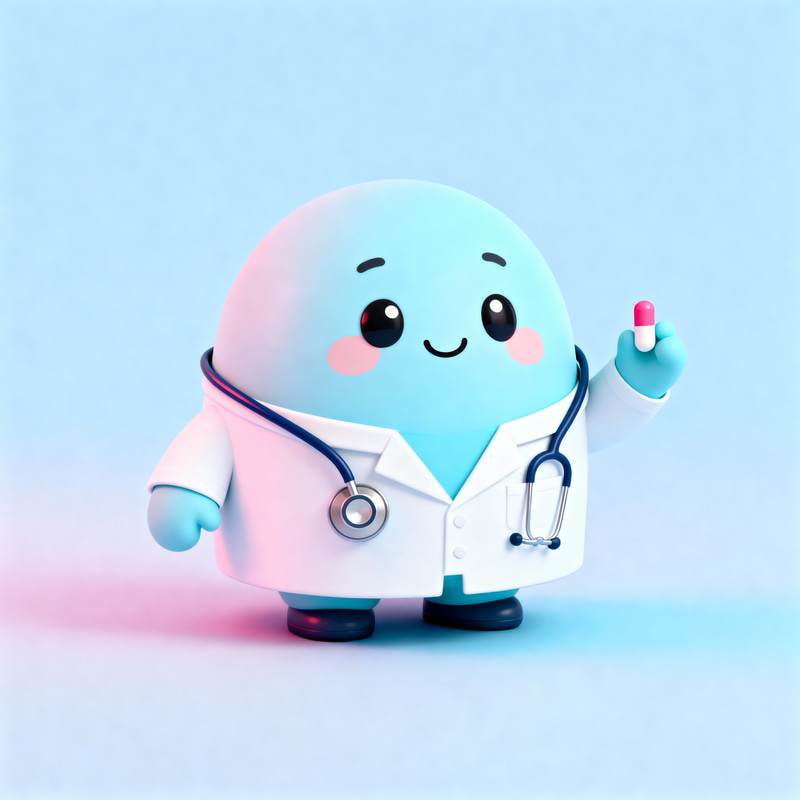 Friendly Cartoon Mascot for Medicine