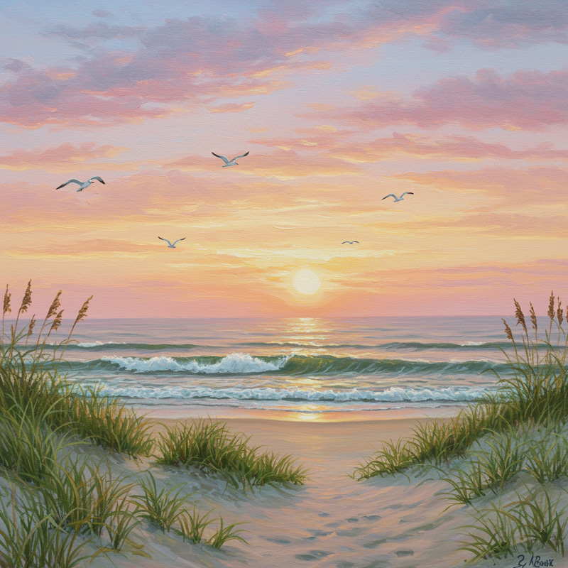 Idyllic Jersey Shore Sunrise Landscape Idyllic Jersey Shore Sunrise Landscape