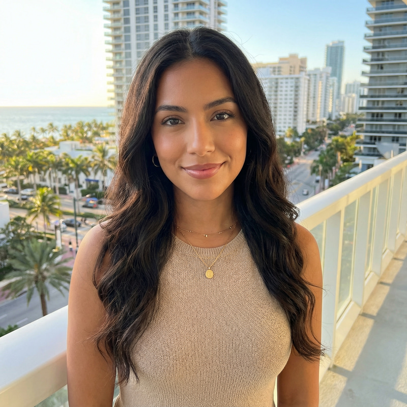 Stunning Latina Fashion Influencer in Miami Portrait