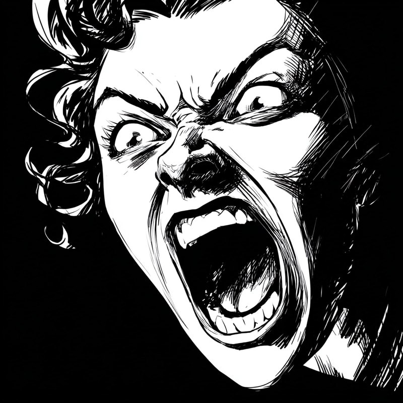 Rageful Hater Face Illustration Rageful Hater Face Illustration