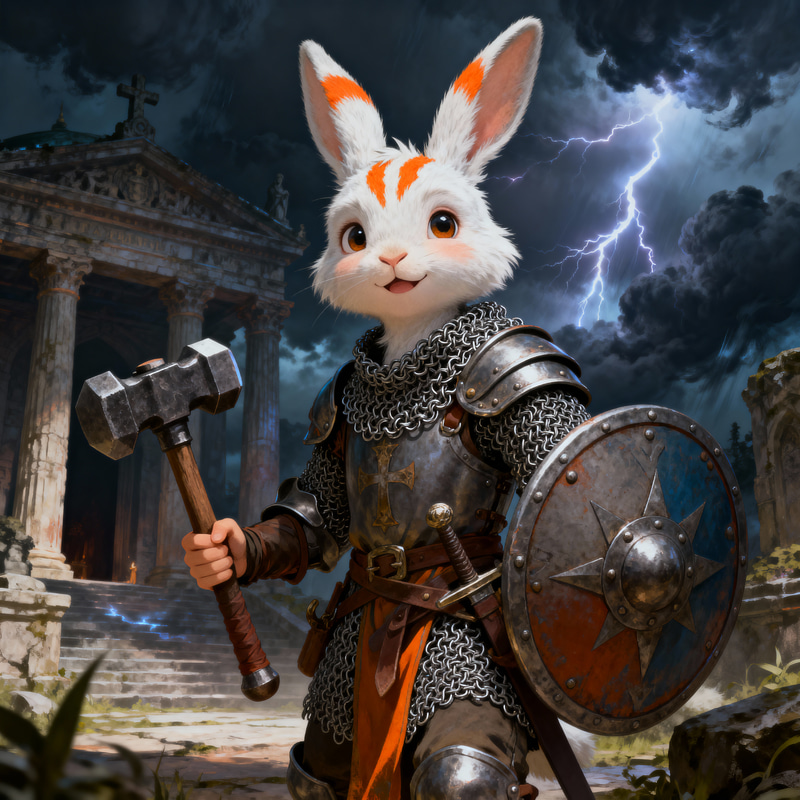 Epic D&D Harengon Cleric Character Art Epic D&D Harengon Cleric Character Art