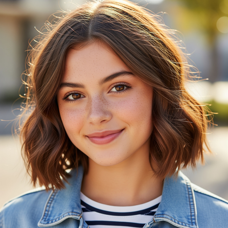 Teenage Girl with Brown Hair and Eyes