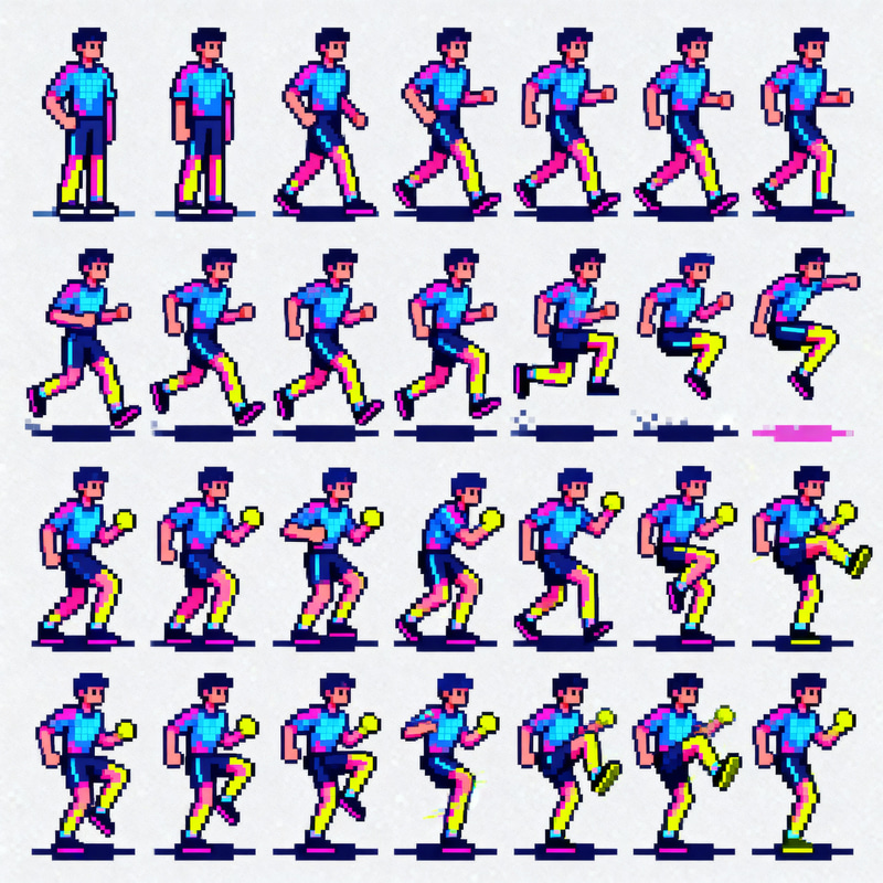 Vibrant Pixel Art Character for 2D Gaming Vibrant Pixel Art Character for 2D Gaming