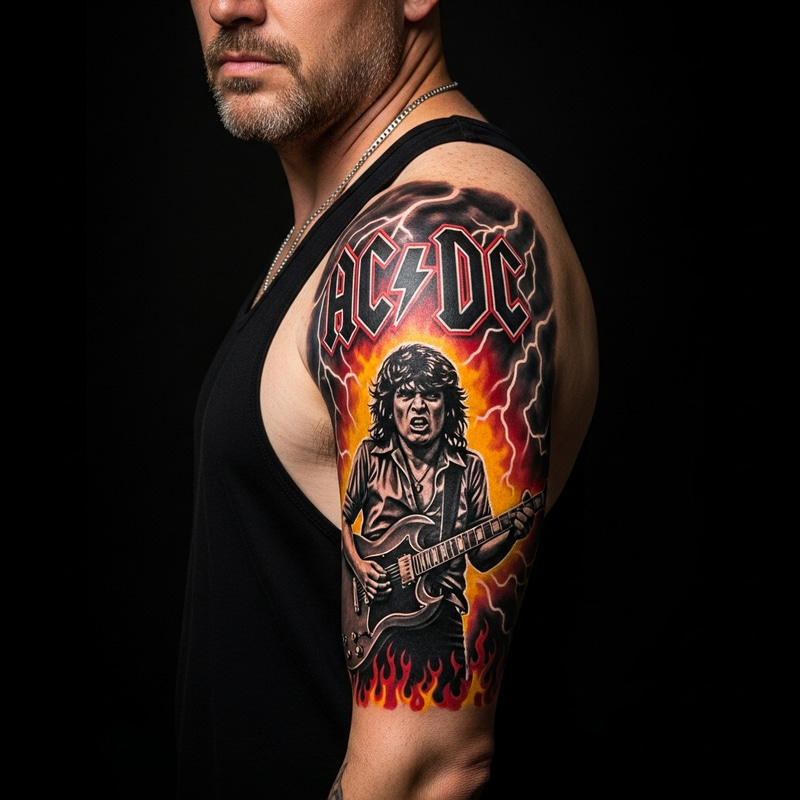 AC/DC Men's Tattoo Art Inspiration AC/DC Men's Tattoo Art Inspiration