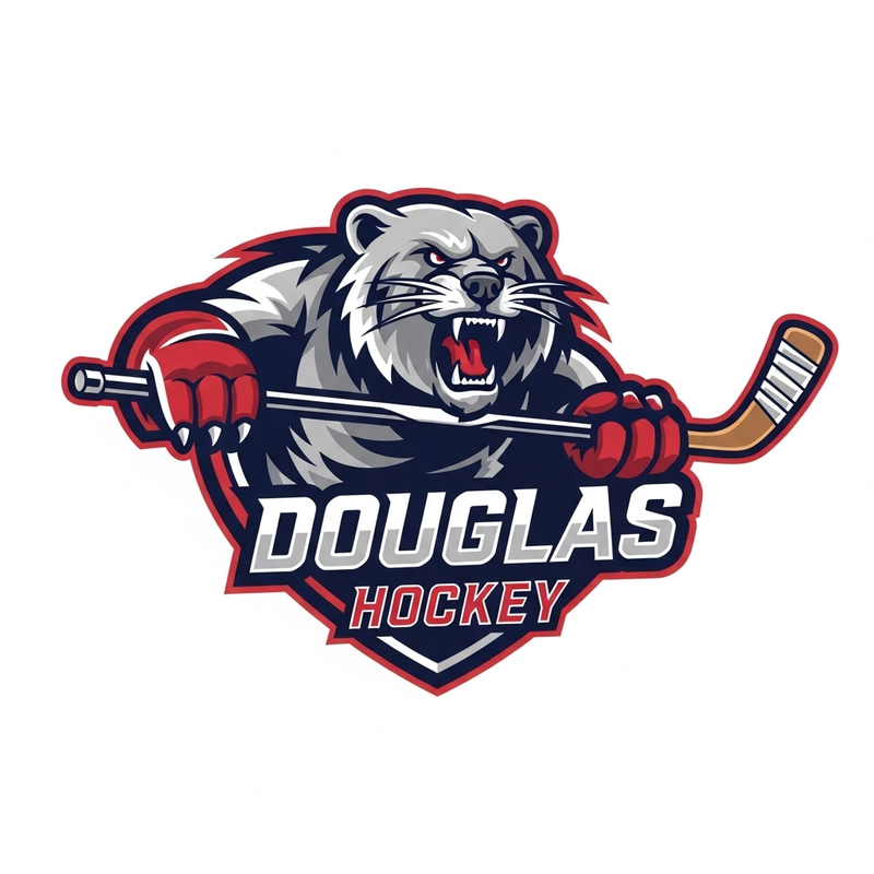 Douglas Hockey Logo - Modern Design with Bearcat