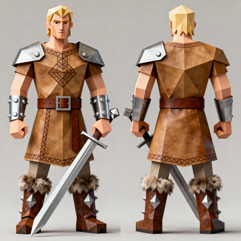 Stylized Low-Poly Fantasy Character Design Stylized Low-Poly Fantasy Character Design