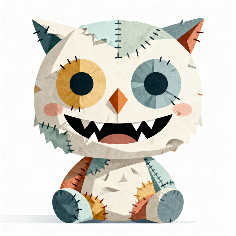 Creepy Plush Owl Toy: Eerie and Grotesque Design Creepy Plush Owl Toy: Eerie and Grotesque Design