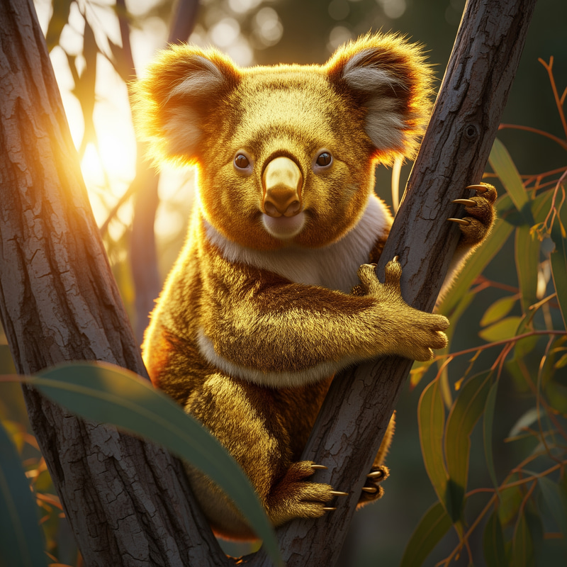 Golden Koala: Unique Wildlife Imagery Golden Koala: Unique Wildlife Imagery