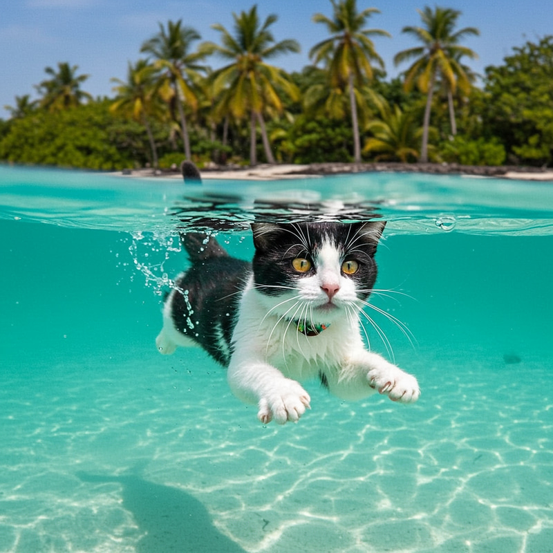 A Cat Swimming: Fun and Adorable Moments A Cat Swimming: Fun and Adorable Moments