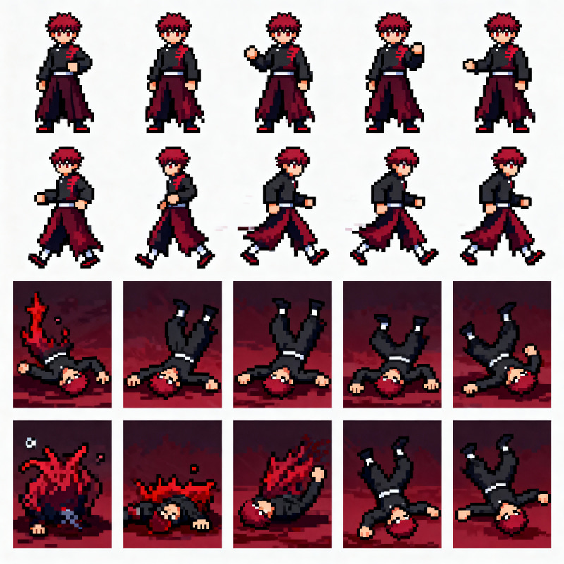 Sukuna Game Sprite Sheet - Idle & Move Animations Sukuna Game Sprite Sheet - Idle & Move Animations