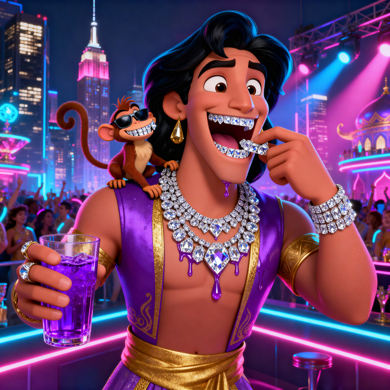 Aladdin in Pixar Style: Modern Cool & Drip Aladdin in Pixar Style: Modern Cool & Drip
