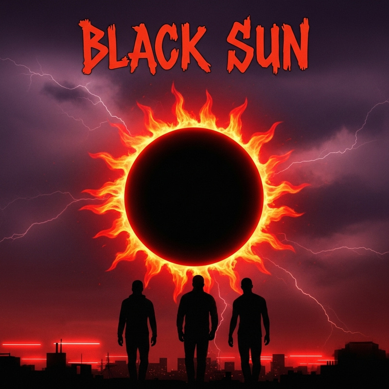 Soleil Noir Cover Art with Three Silhouettes Soleil Noir Cover Art with Three Silhouettes