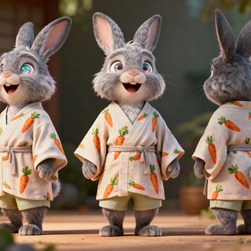 Mindful Anthropomorphic Lop Rabbit Illustration Mindful Anthropomorphic Lop Rabbit Illustration