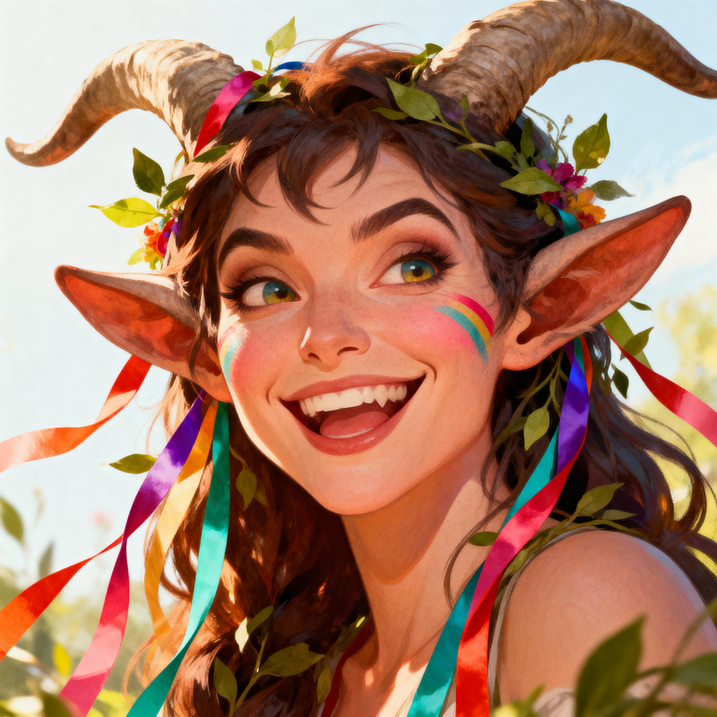 Adult Satyr with Freckles and Mischievous Smile Adult Satyr with Freckles and Mischievous Smile