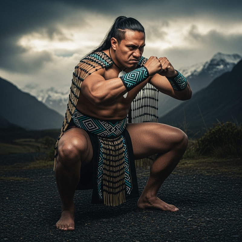 Maori Superhero Squatting - Strength and Culture