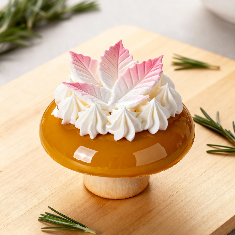 Beautiful Round Mushroom Cake with Rosette Piping