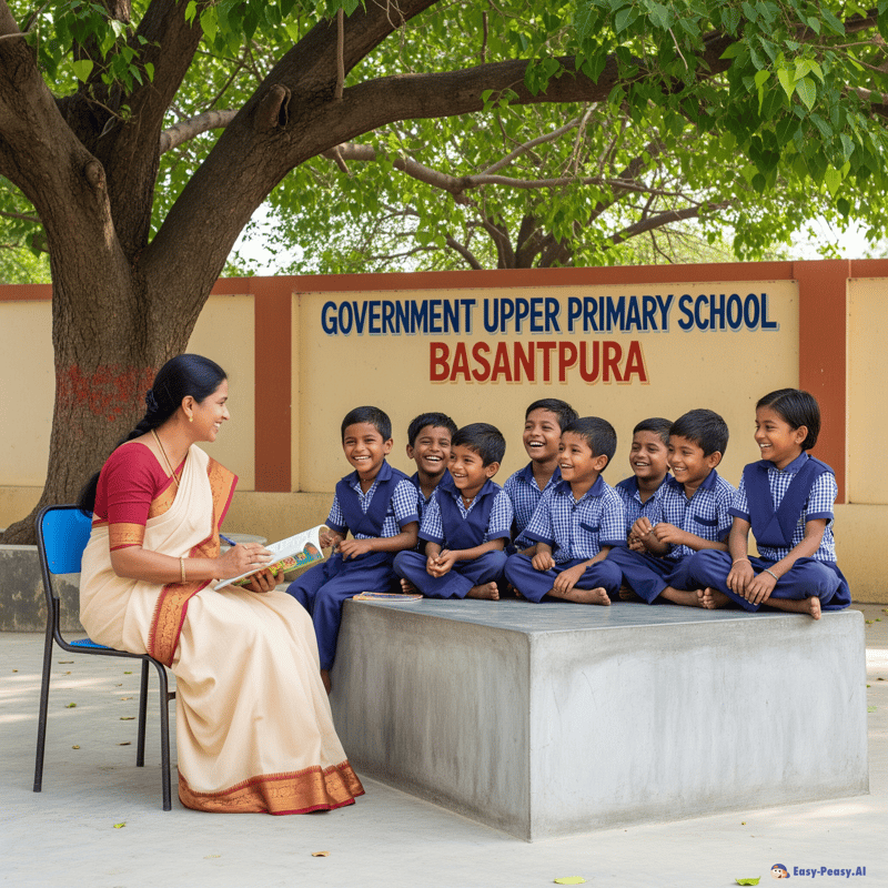 Joyful Rural Classroom in India - Teaching Sanskrit